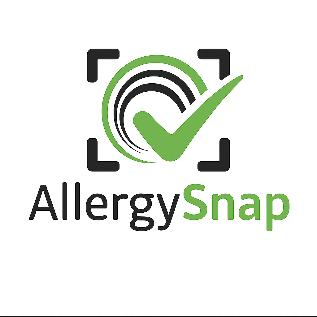 AllergySnap app showing green checkmark for safe food scan